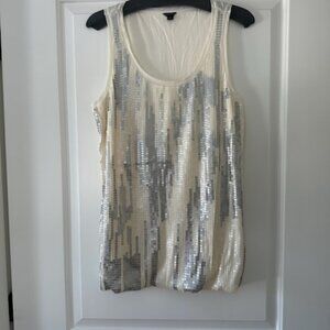 Ann Taylor Eggshell Sequin Shell